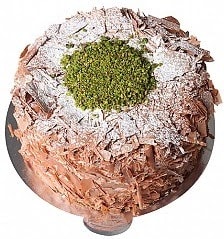 4 ile 6 kişilik Çikolatalı Fıstıklı yaş pasta Adana pasta