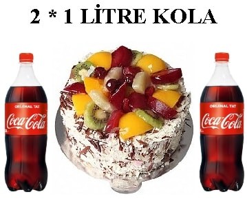 6-9 Kişilik Karışık Meyveli Yaş Pasta & 2x1 Lt Cola Adana pasta