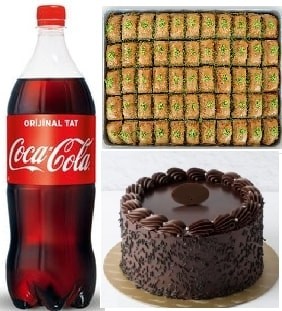Günün Fırsatı Çikolatalı Pasta 1 kg Baklava ve 1 Litre Cola Adana pasta
